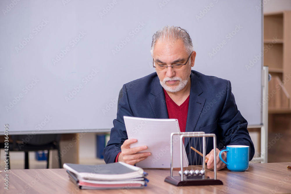 custom made wallpaper toronto digitalOld teacher physicist sitting in the classroom