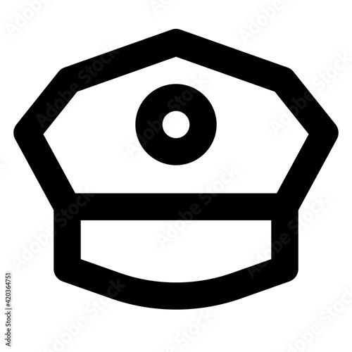 
Modern style icon of cop cap, headwear accessory 

