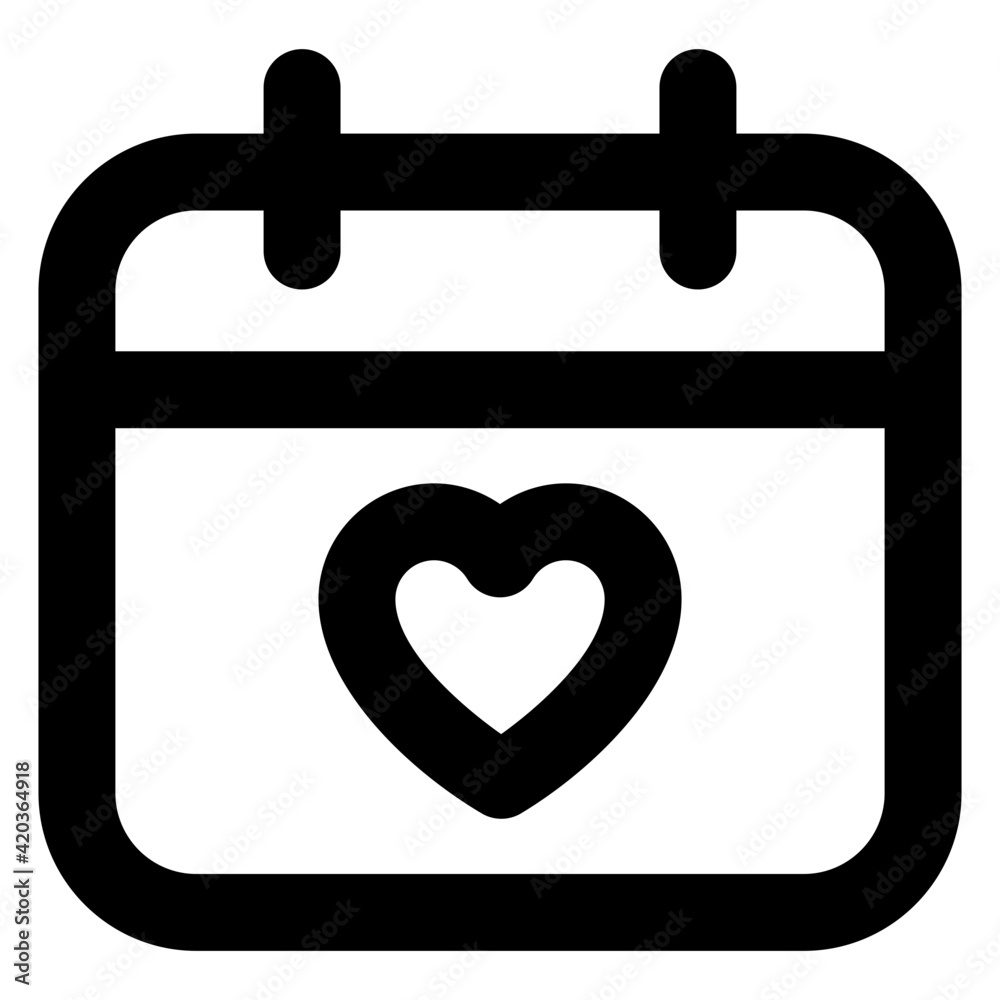 Romantic reminder card, solid icon of valentine calendar
Romantic reminder card, solid icon of valentine calendar