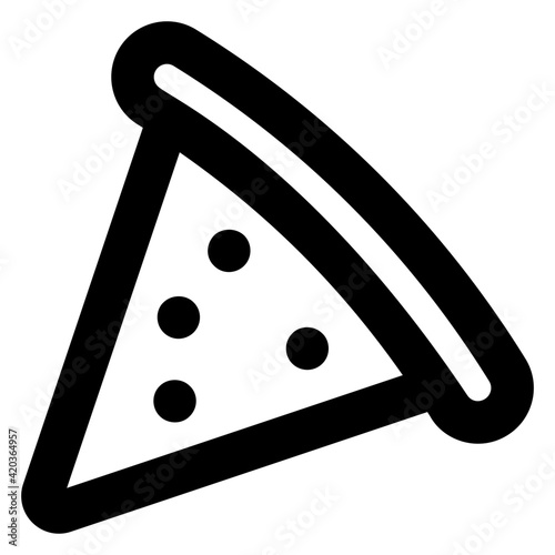 
Pizza slice icon of solid design, italian cuisine 


