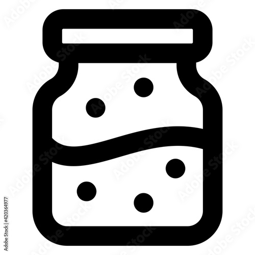 
Editable glyph icon of jam jar

