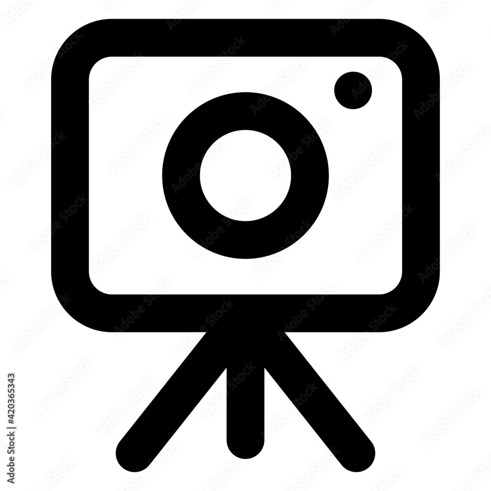 Filled design of tripod camera icon
Filled design of tripod camera icon
