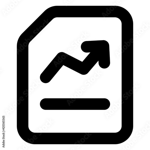 
Growth arrow on folded paper denoting concept of analytical report icon

