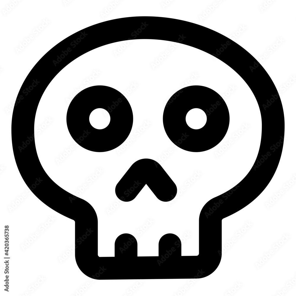 Title: Icon of skull in filled design, halloween concept vector Title: Icon of skull in filled design, halloween concept vector