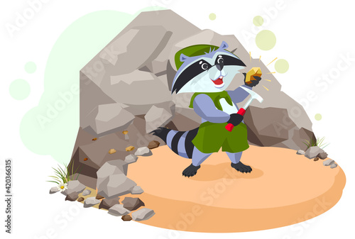 Raccoon scout geologist found rock copper ore