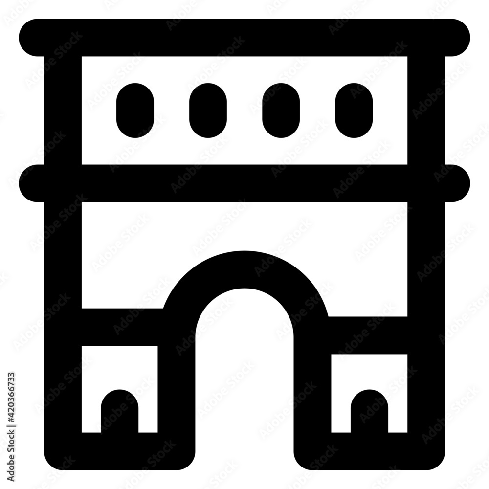 Trendy icon of arc de triomphe in glyph style
Trendy icon of arc de triomphe in glyph style