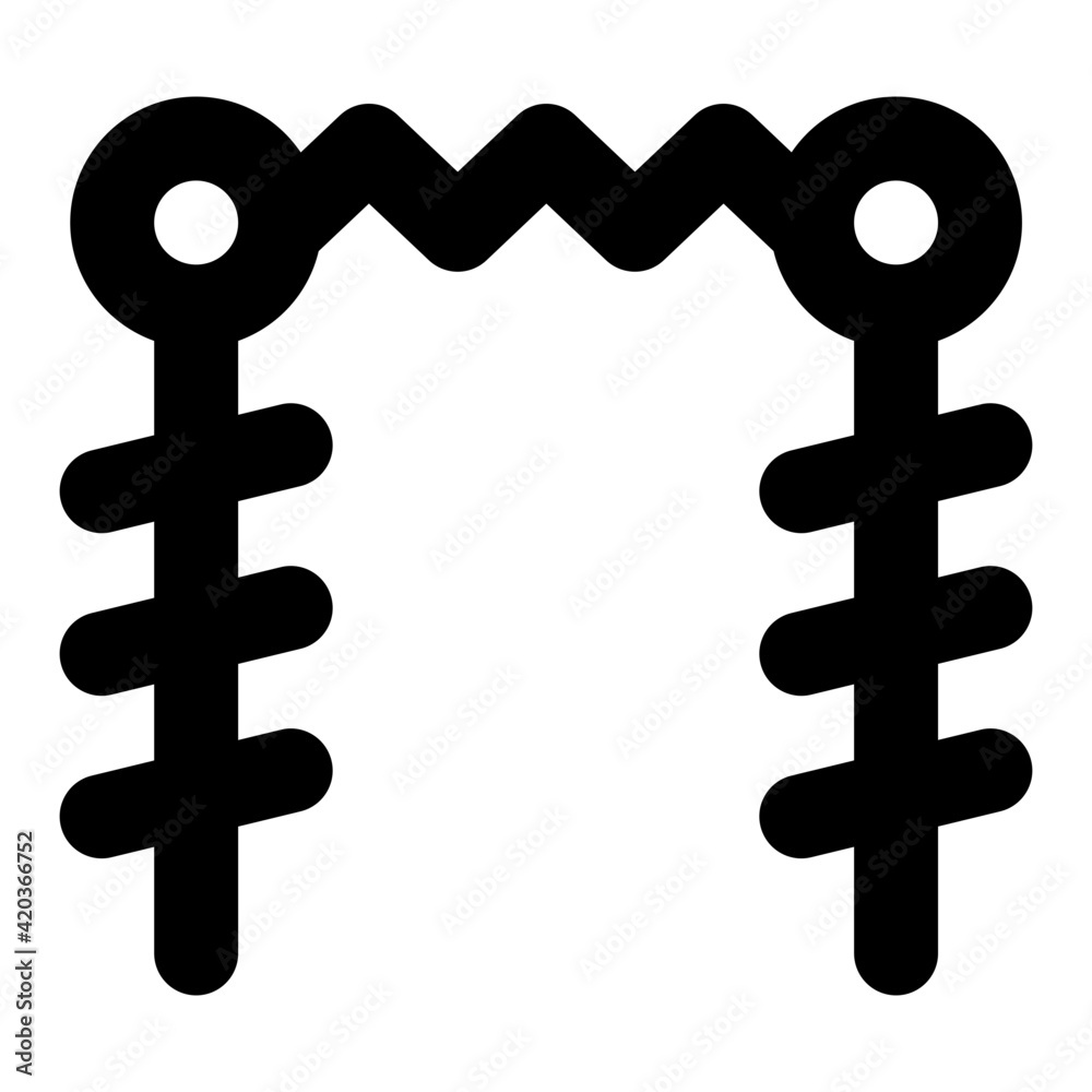 A filled design of tesla coils icon
A filled design of tesla coils icon