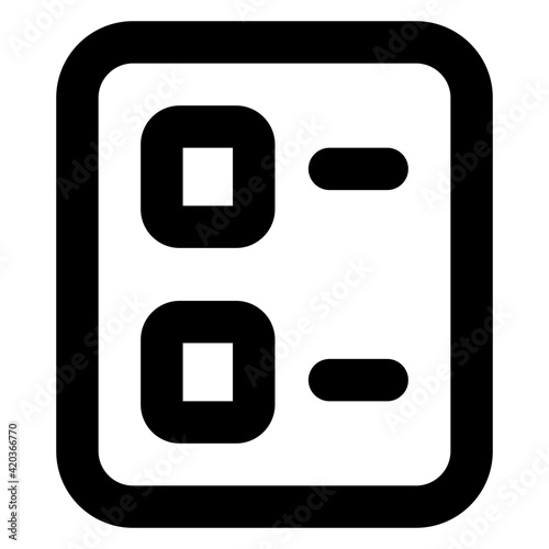  Glyph icon of checklist, bullets on paper