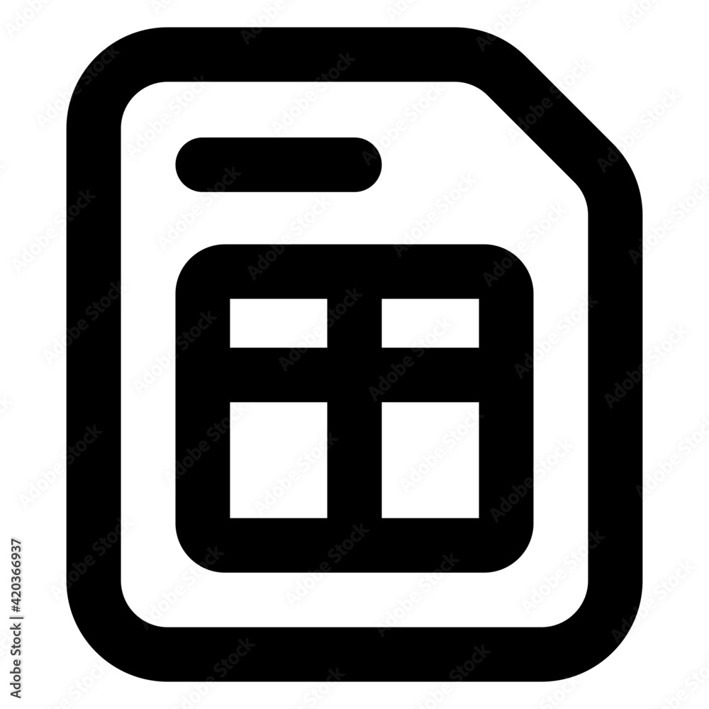 A spreadsheet file format icon in solid editable design
A spreadsheet file format icon in solid editable design