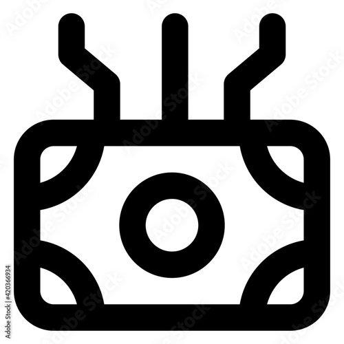 
Banknote with noose denting digital finance icon

