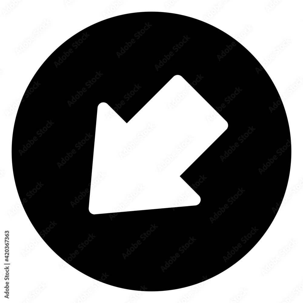 Modern style icon of left down arrow
Modern style icon of left down arrow
