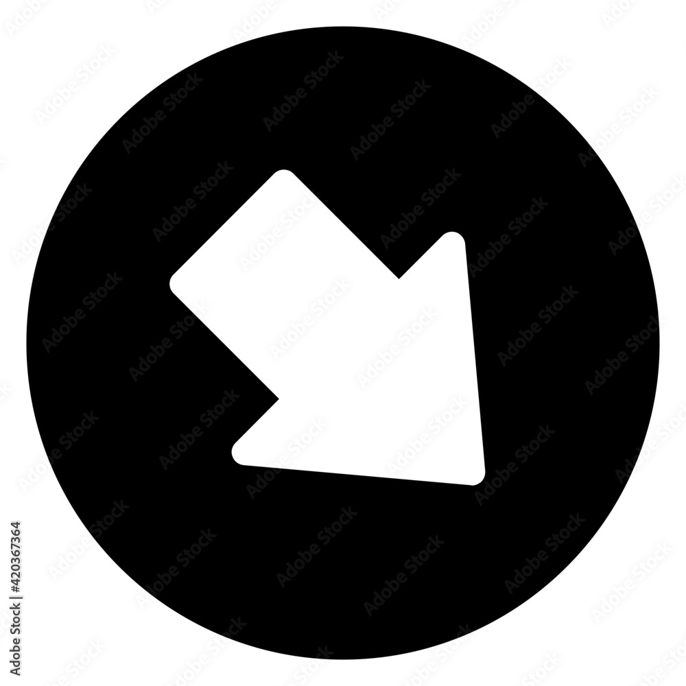 A unique style icon of right down arrow
A unique style icon of right down arrow