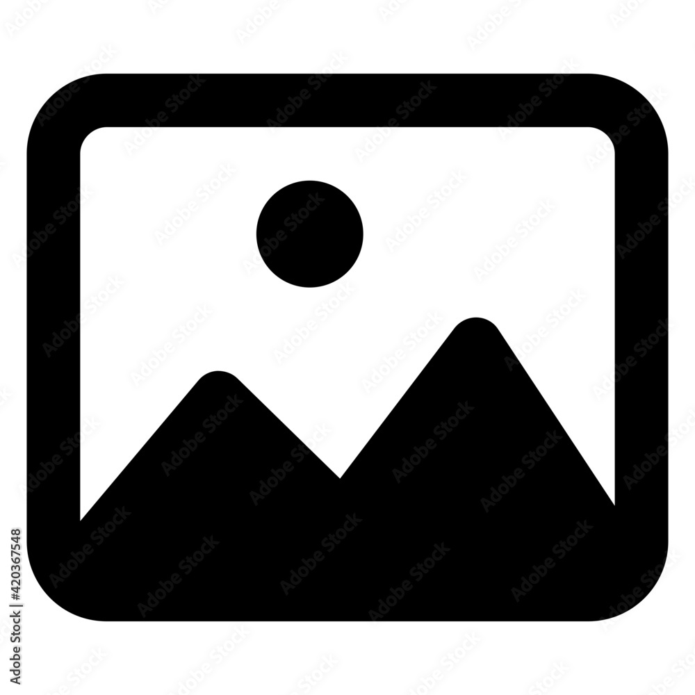 Mountain with sun depicting landscape icon
Mountain with sun depicting landscape icon