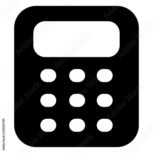 
Number cruncher icon in glyph style, calculator vector 

