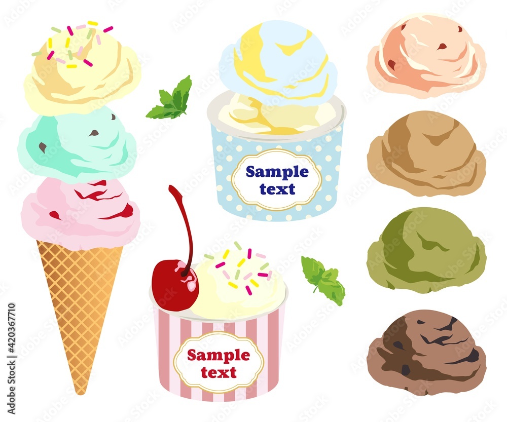 アイスクリーム アイス 夏 イラスト素材 Stock ベクター | Adobe Stock