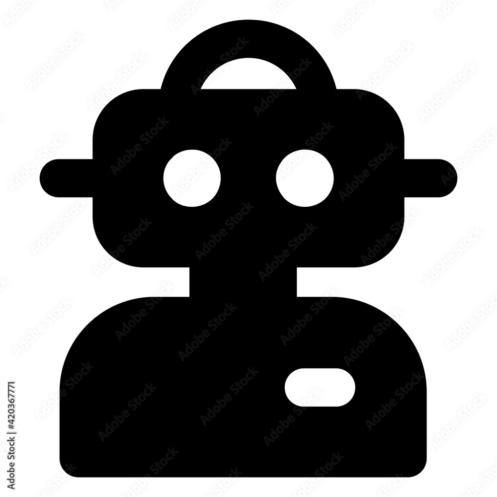 Glyph design of robot icon, artificial intelligence vector Glyph design of robot icon, artificial intelligence vector