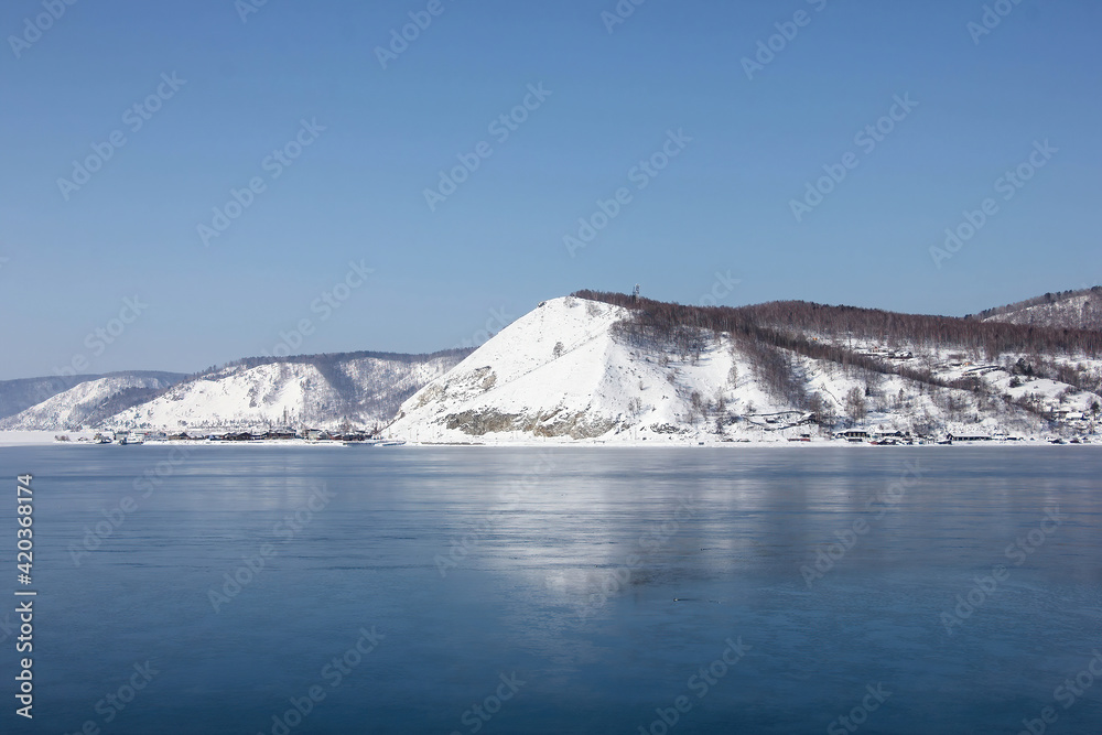 the Siberian Angara river in winter