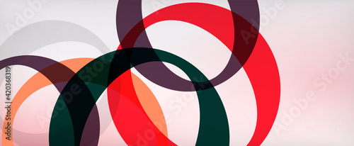 Ring geometric shapes, o letter repetition wallpaper. Abstract background for business or technology presentations, internet posters or web brochure covers