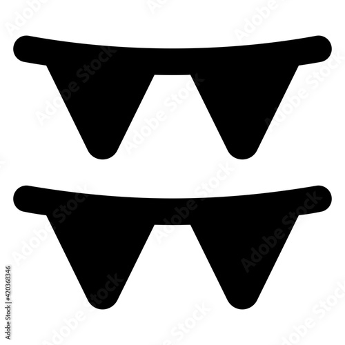 
Buntings for party decorations, garlands filled icon

