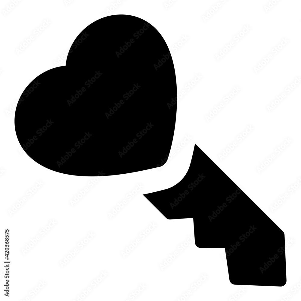 Valentine retro lock key, solid icon of heart key
Valentine retro lock key, solid icon of heart key