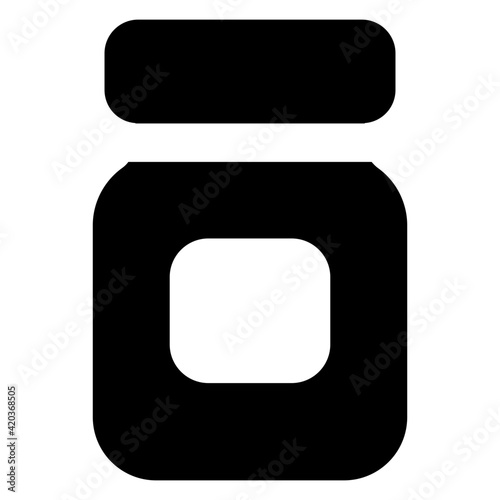 
Editable glyph icon of jam jar

