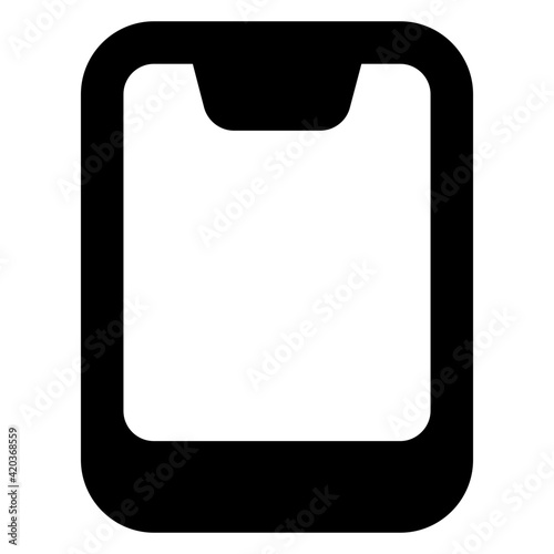 
Bucket inside smartphone, filled design of mobile shopping icon

