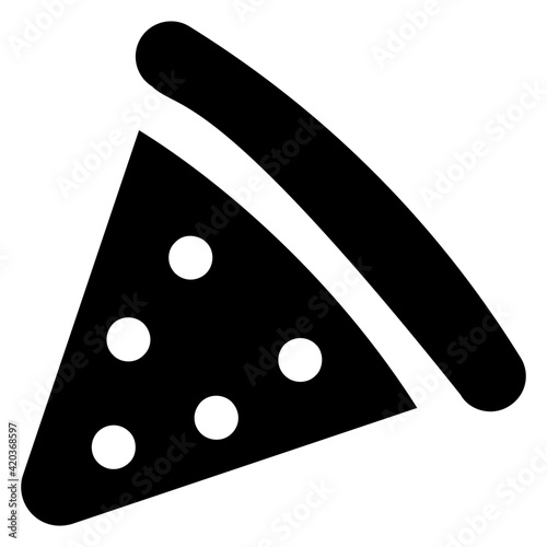 
Pizza slice icon of solid design, italian cuisine 

