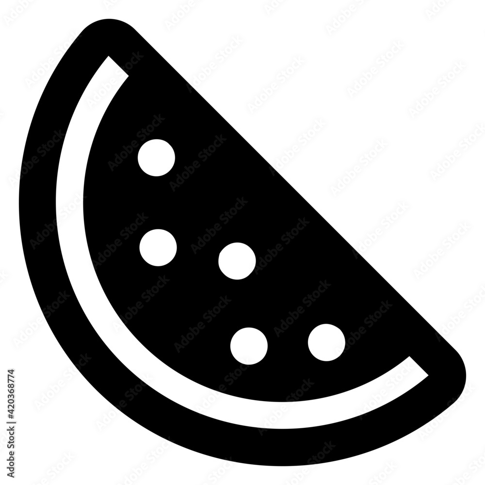 Tropical fruit, solid icon of watermelon
Tropical fruit, solid icon of watermelon