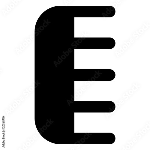
Detangling hair comb glyph design 

