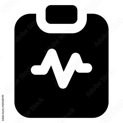 
Cardiac report icon of solid style 

