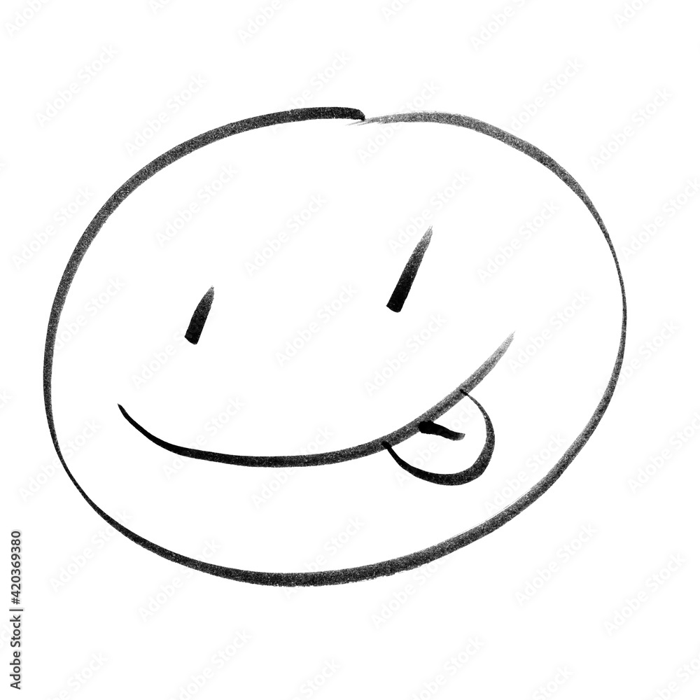 Cute funny smiley face isolated on white background