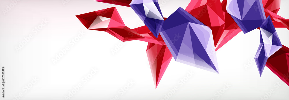 Vector 3d triangles and pyramids abstract background for business or technology presentations, internet posters or web brochure covers - obrazy, fototapety, plakaty 