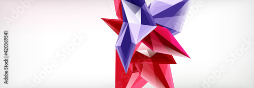Vector 3d triangles and pyramids abstract background for business or technology presentations, internet posters or web brochure covers