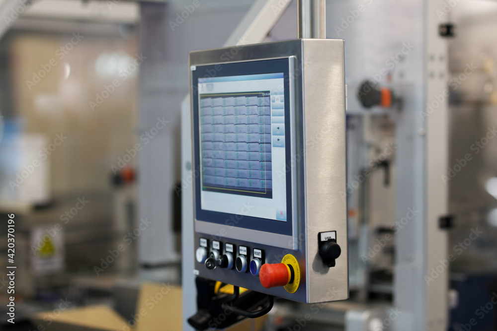 control panel of testing equipment