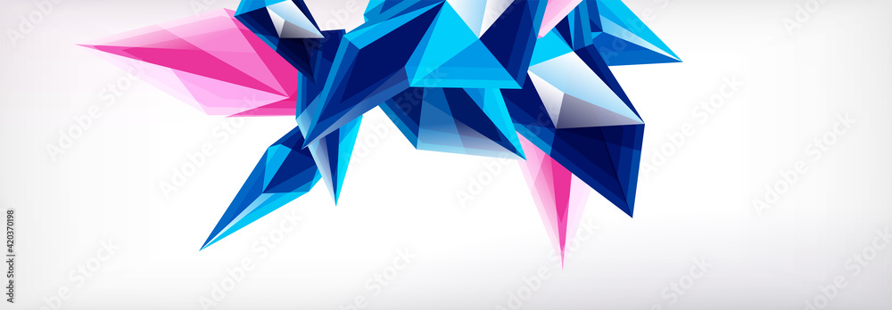 Vector 3d triangles and pyramids abstract background for business or technology presentations, internet posters or web brochure covers Vector 3d triangles and pyramids abstract background for business or technology presentations, internet posters or web brochure covers