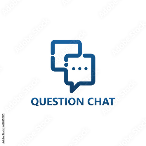 Question chat logo template design
