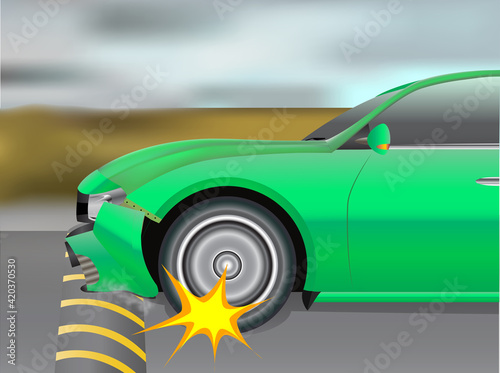 Car Bumper Damage by Road Hump