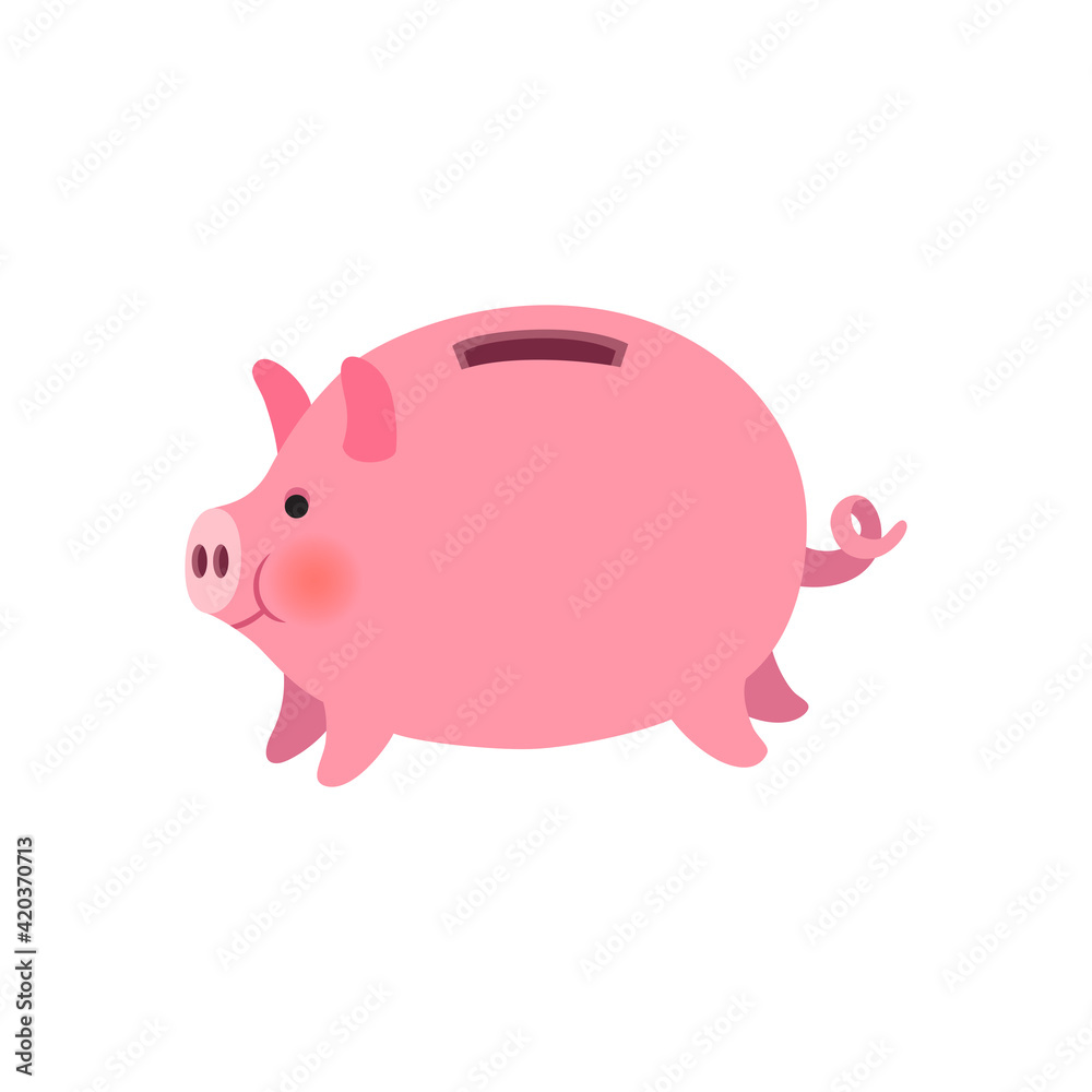 Cute piggy bank isolated on white background. Cute piggy bank isolated on white background.