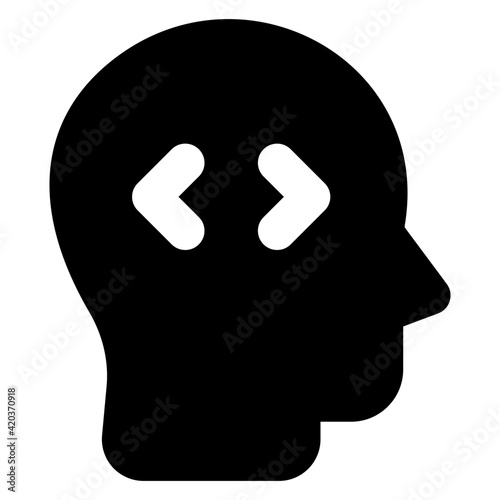 
Filled design of coding mind icon

