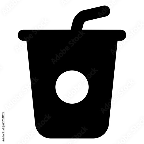  Takeaway coffee cup icon in glyph design