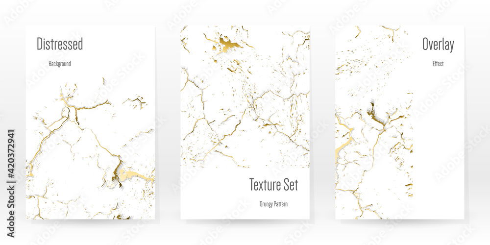 Elegant Gold Texture Set. Marble Business Card.