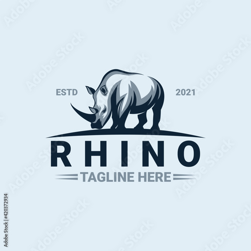 Rhino logo template premium vector