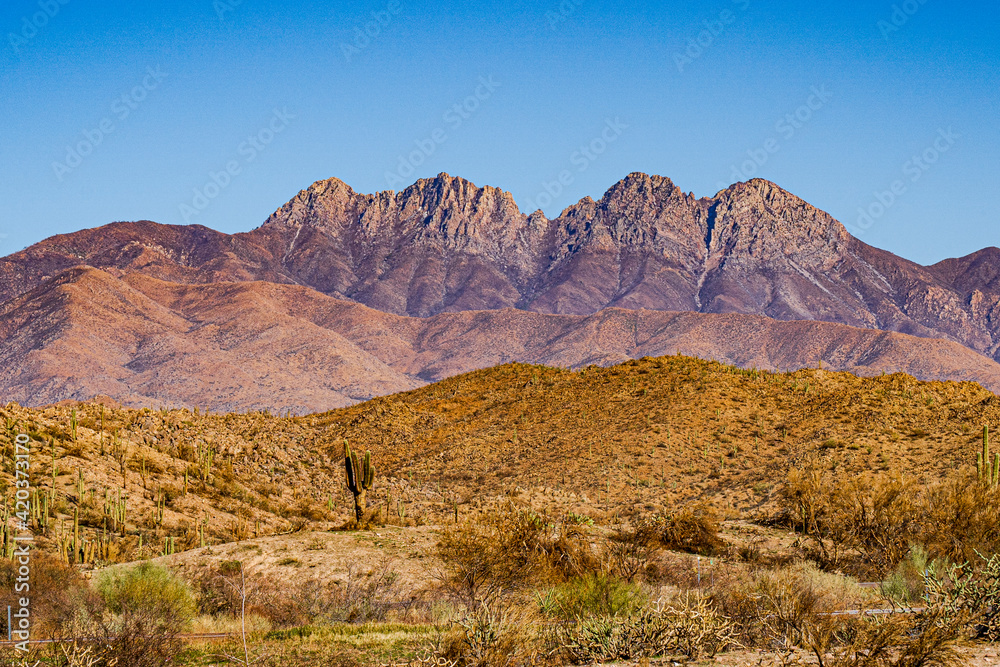 Four Peaks, an iconic mountain in the Sonoran Desert in Arizona