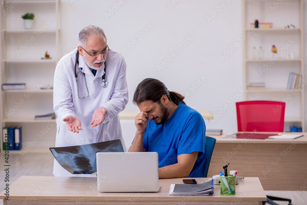 Two doctors working in the clinic