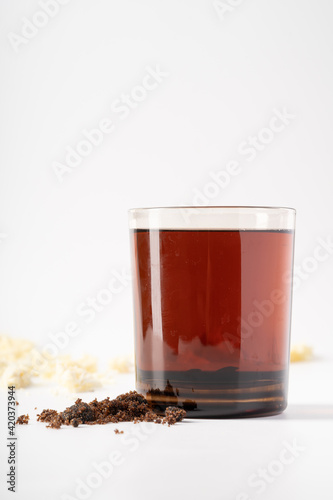Brown sugar water on pure white background
