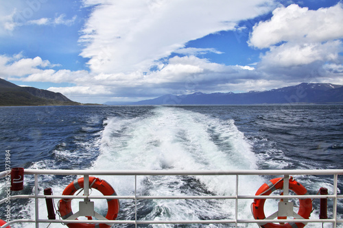 The cruise on Beagle channel close Ushuaia city, Tierra del Fuego, Argentina
