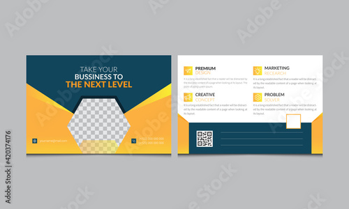 Construction Postcard Template, Corporate Card, Postcard, Vector Template, Professional Business Postcard Design, Event Card Design, Invitation Design, Direct Mail EDDM Template.