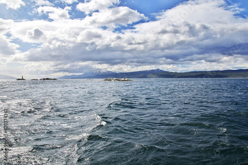 The cruise on Beagle channel close Ushuaia city, Tierra del Fuego, Argentina