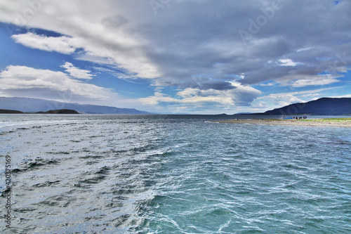 The cruise on Beagle channel close Ushuaia city  Tierra del Fuego  Argentina