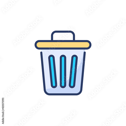 Dustbin icon in vector. Logotype